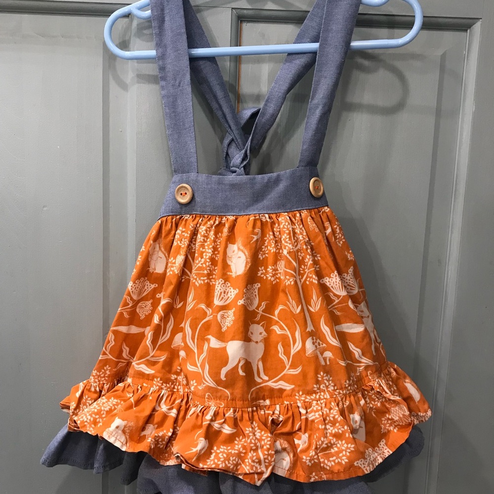 Eleanor Rose Woodland Skirt Suspenders size 3/4